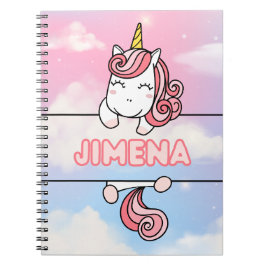 Gepersonaliseerde Jimena Unicorn Girlie Notitieboe Notitieboek