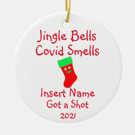 Gepersonaliseerde Jingle Bells, Covid-19 Smells-ke Keramisch Ornament