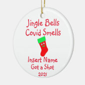 Gepersonaliseerde Jingle Bells, Covid-19 Smells-ke Keramisch Ornament (Links)