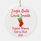 Gepersonaliseerde Jingle Bells, Covid-19 Smells-ke Keramisch Ornament (Achterkant)