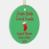 Gepersonaliseerde Jingle Bells, Covid-19 Smells-ke Keramisch Ornament (Rechts)