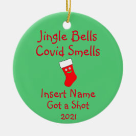 Gepersonaliseerde Jingle Bells, Covid-19 Smells-ke Keramisch Ornament