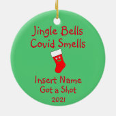Gepersonaliseerde Jingle Bells, Covid-19 Smells-ke Keramisch Ornament (Achterkant)