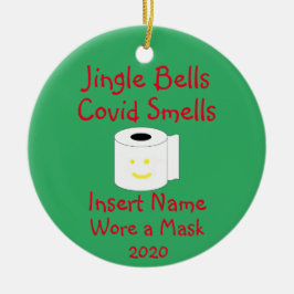 Gepersonaliseerde Jingle Bells, Covid-19 Smells Keramisch Ornament