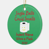 Gepersonaliseerde Jingle Bells, Covid-19 Smells Keramisch Ornament (Links)
