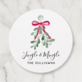 Gepersonaliseerde jingle en midgle kerst bedankjes labels (Voorkant)