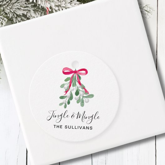 Gepersonaliseerde jingle en midgle kerst bedankjes labels