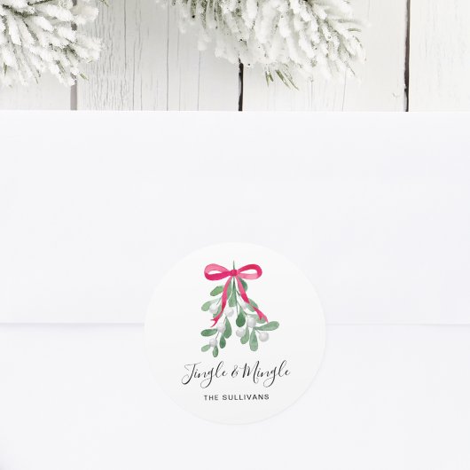 Gepersonaliseerde jingle en midgle kerst ronde sticker