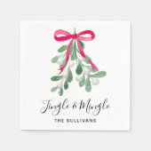 Gepersonaliseerde jingle en midgle kerst servet (Voorkant)