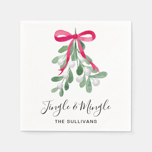 Gepersonaliseerde jingle en midgle kerst servet (Voorkant)