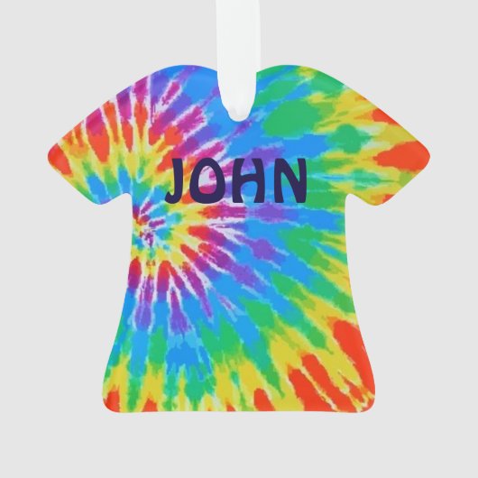 Gepersonaliseerde John Tie Dye Spiral Rainbow Ornament (achterkant)
