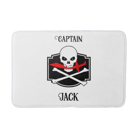 Gepersonaliseerde Jolly Roger (Cutlass) Badmat (Voorkant)