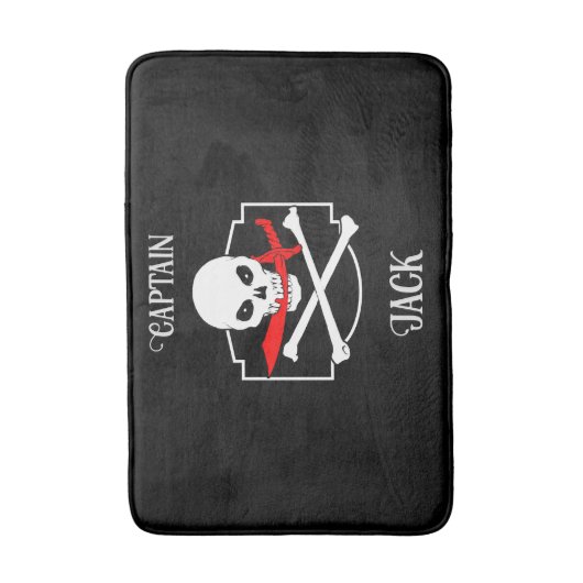 Gepersonaliseerde Jolly Roger (Cutlass) Badmat (Voorkant Verticaal)