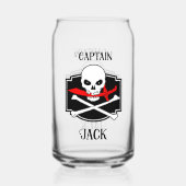 Gepersonaliseerde Jolly Roger (Cutlass) Blikvorm Glas (Achterkant)
