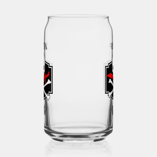 Gepersonaliseerde Jolly Roger (Cutlass) Blikvorm Glas (Rechts)