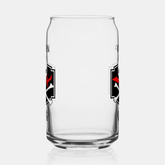 Gepersonaliseerde Jolly Roger (Cutlass) Blikvorm Glas (Links)
