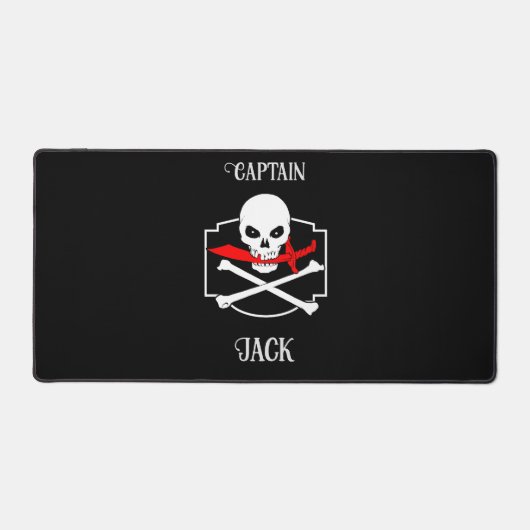 Gepersonaliseerde Jolly Roger (Cutlass) Bureaumat (Voorkant)