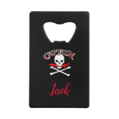 Gepersonaliseerde Jolly Roger (Cutlass) Creditkaart Flessenopener (Voorkant)
