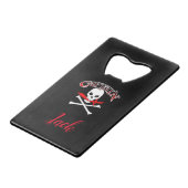 Gepersonaliseerde Jolly Roger (Cutlass) Creditkaart Flessenopener (Achterkant Gekanteld)