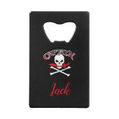 Gepersonaliseerde Jolly Roger (Cutlass) Creditkaart Flessenopener (Achterkant)