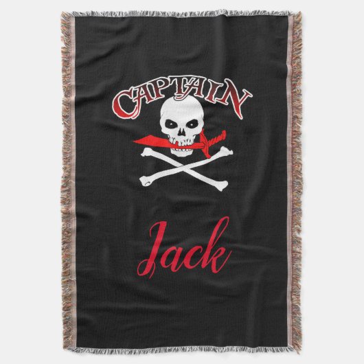 Gepersonaliseerde Jolly Roger (Cutlass) Deken (Voorkant Verticaal)