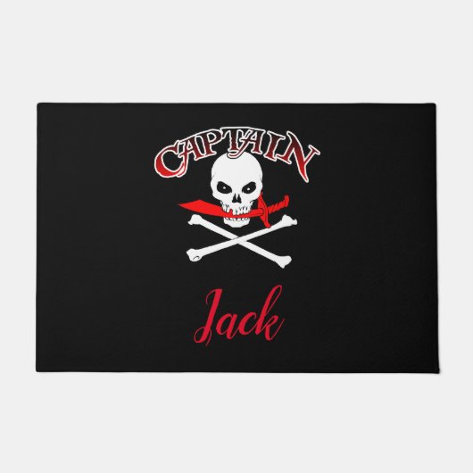 Gepersonaliseerde Jolly Roger (Cutlass) Deurmat (Voorkant)