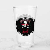 Gepersonaliseerde Jolly Roger (Cutlass) Glas (Voorkant)