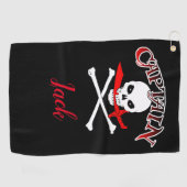 Gepersonaliseerde Jolly Roger (Cutlass) Golfhanddoek (Horizontaal)