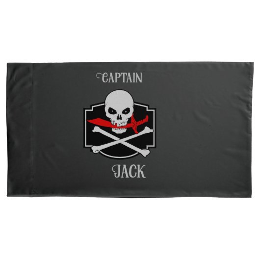 Gepersonaliseerde Jolly Roger (Cutlass) Kussensloop (Voorkant-Links)
