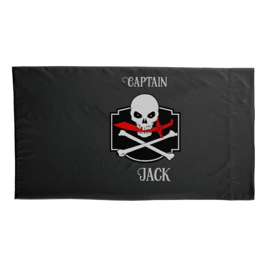 Gepersonaliseerde Jolly Roger (Cutlass) Kussensloop (Achterkant-Rechts)