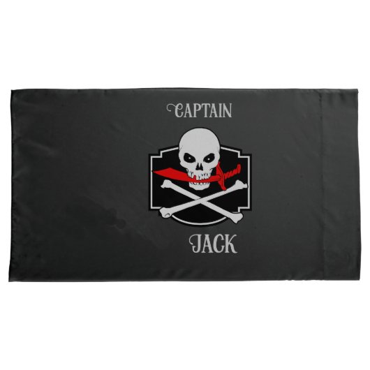 Gepersonaliseerde Jolly Roger (Cutlass) Kussensloop (Voorkant-Rechts)