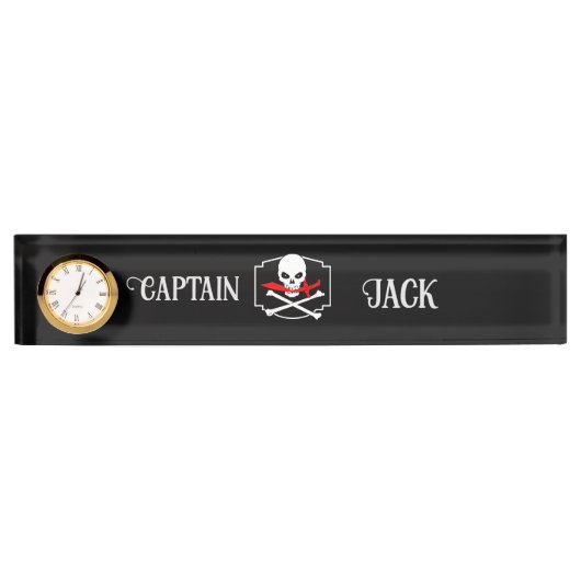 Gepersonaliseerde Jolly Roger (Cutlass) Naambordje (Voorkant)