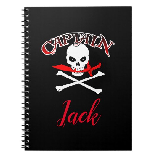 Gepersonaliseerde Jolly Roger (Cutlass) Notitieboek (Voorkant)
