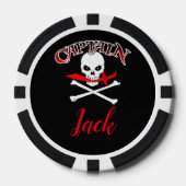 Gepersonaliseerde Jolly Roger (Cutlass) Poker Chips (Voorkant)