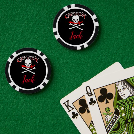 Gepersonaliseerde Jolly Roger (Cutlass) Poker Chips (Pokertafel (Dubbel))