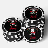 Gepersonaliseerde Jolly Roger (Cutlass) Poker Chips (Opstapeling)