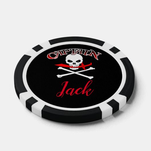 Gepersonaliseerde Jolly Roger (Cutlass) Poker Chips (Enkel)
