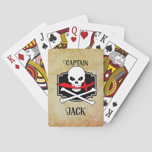 Gepersonaliseerde Jolly Roger (Cutlass) Pokerkaarten (Achterkant)