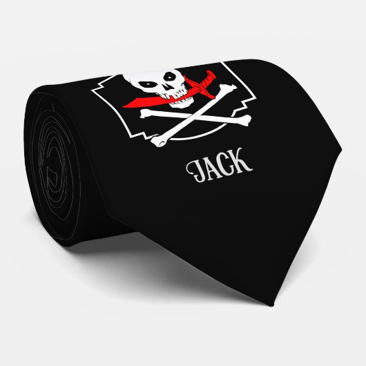Gepersonaliseerde Jolly Roger (Cutlass) Stropdas (Opgerold)