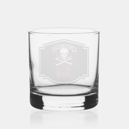 Gepersonaliseerde Jolly Roger (Cutlass) Whisky Glas (Achterkant)