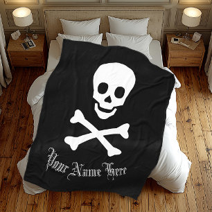 Gepersonaliseerde Jolly Roger Pirate  Skull Fleece Deken