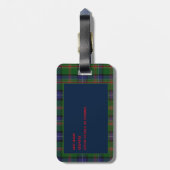 Gepersonaliseerde JONES Tartan Mannen Bagagelabel (Achterkant verticaal)