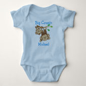 Gepersonaliseerde Jongen Apen Grote Neef Romper (Voorkant)
