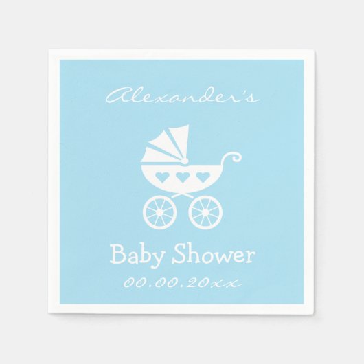 Gepersonaliseerde jongen baby shower servetten met (Voorkant)