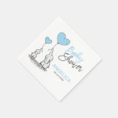 Gepersonaliseerde JONGEN Blauwe Olifant Moeder & B Servet (Hoek)