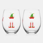 Gepersonaliseerde jongen en meisje elf wijnglas zonder voet (Achterkant)