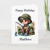 Gepersonaliseerde jongen Gevist | Kleurplaat Verja Kaart (Voorkant)