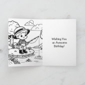 Gepersonaliseerde jongen Gevist | Kleurplaat Verja Kaart (Binnen)