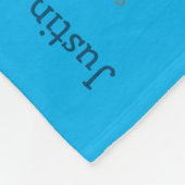 Gepersonaliseerde jongen Naam Monogram Blue Cute Fleece Deken (Hoek)