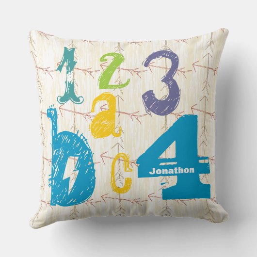 Gepersonaliseerde Jongen' Room Crossed Arrow ABC 1 Kussen (Achterkant)